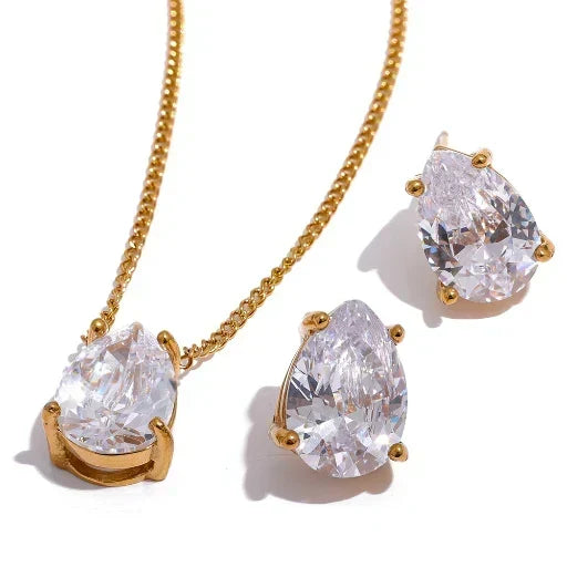 Conjunto Collar y Pendientes Punto de Luz