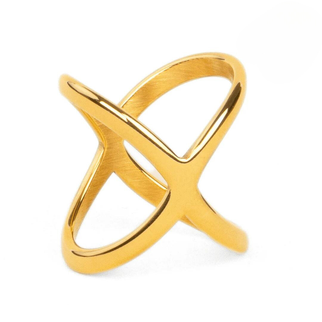 Anillo X Chapado en Oro de 18K