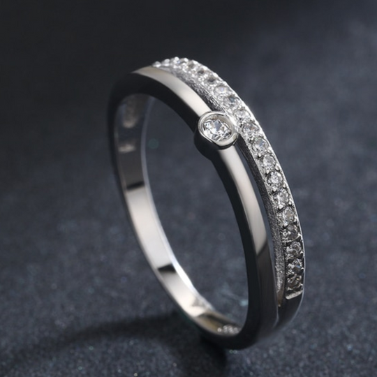 Anillo Arcos Paralelos en Plata