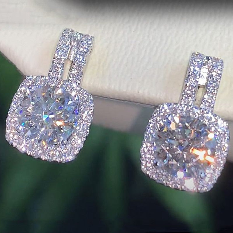 Pendientes Huitan con Incrustaciones de Cristales de Circonita