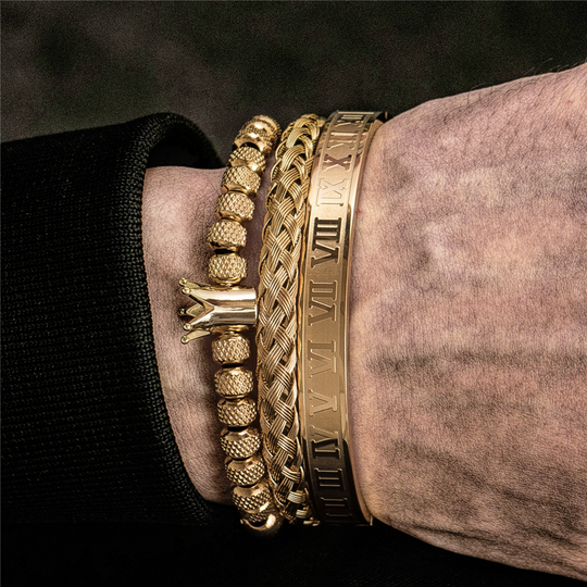 Pulsera Roman King Chapada en Oro de 18K