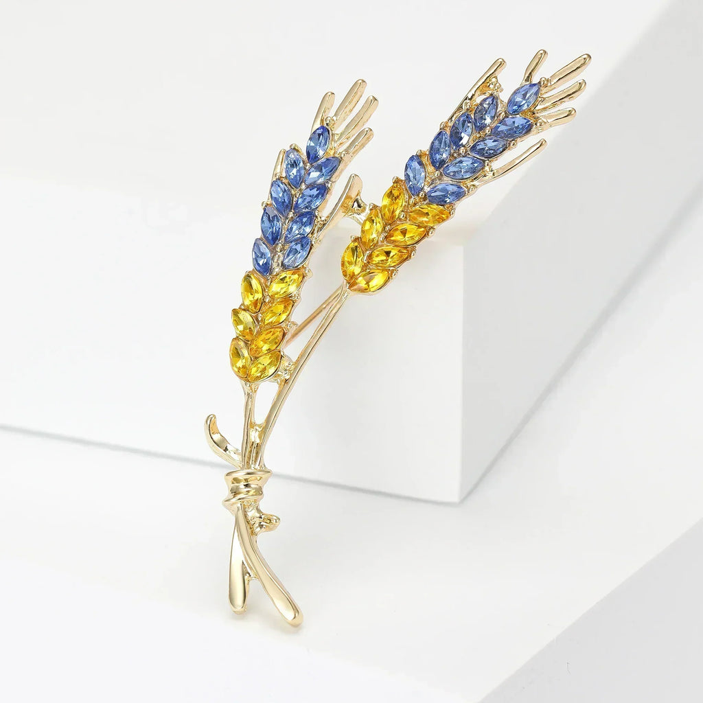 Broche Trigo con Cristales de Circonitas