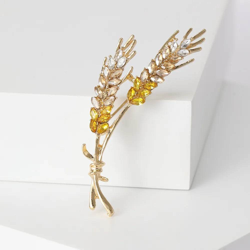 Broche Trigo con Cristales de Circonitas