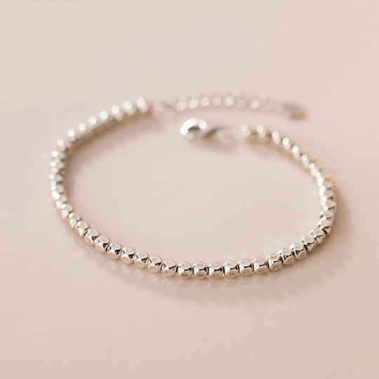 Pulsera Geométrica Ajustable de Plata